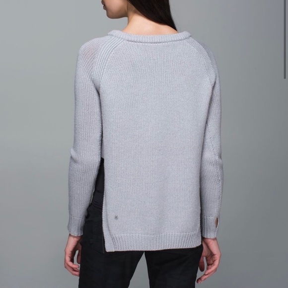 Lululemon Yin To You Crewneck Merino Wool Chunky Knit  Sweater Split Side - Picture 2 of 11